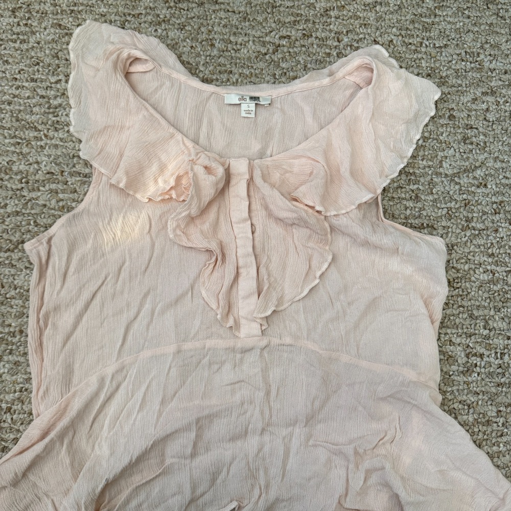 Ella Moss Tank Women Small Ruffle Sheer Fairy Light‎ - Picture 5 of 9